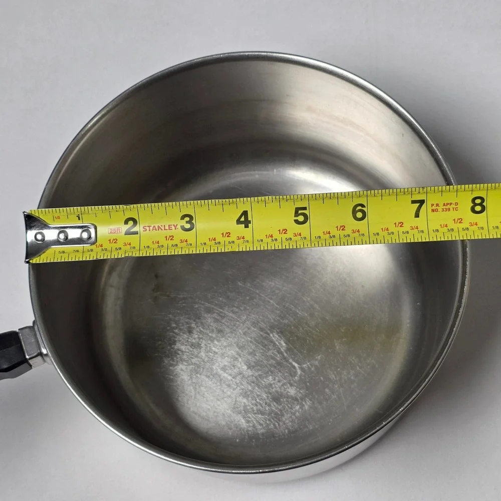 Farberware Saucepan Vintage 3qt Silver Aluminum Clad Stainless‎ Steel w/ Lid USA